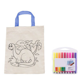 Coloring Cotton Canvas Tote Bag For Kids DIY Drawing OEM Accepted